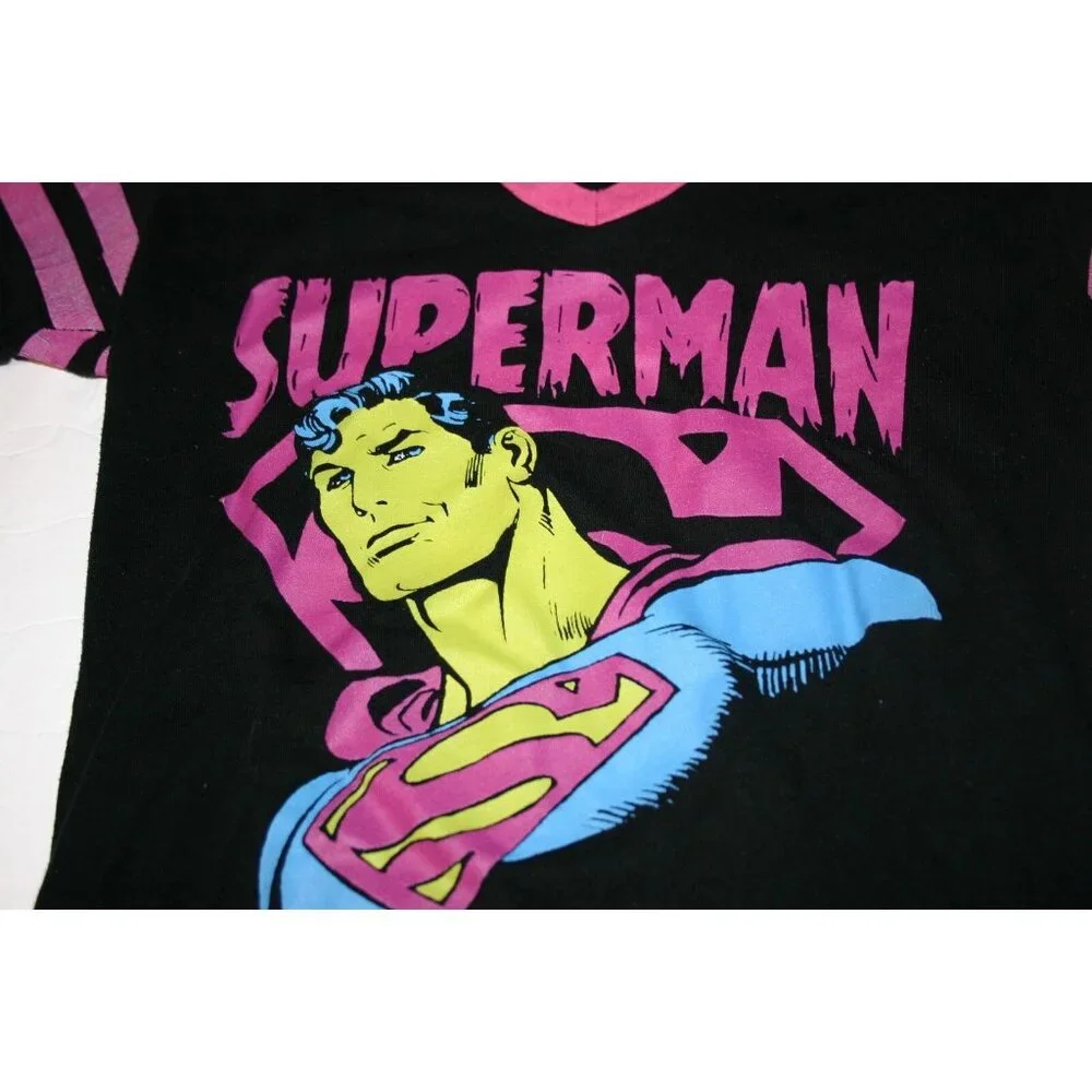 DC Comics Superman shirt black pink girls youth medium - Picture 2 of 6